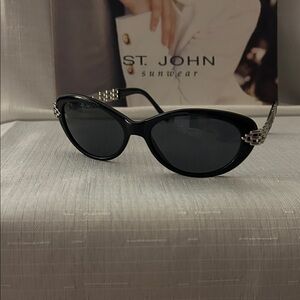 St. John Elegant Black Sunglasses. S-520 BLK